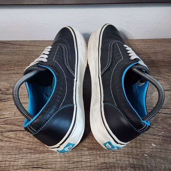 Vans Era Tiffany Crocodile Leather Men\'s Athletic Skate Shoes Size 8 Black